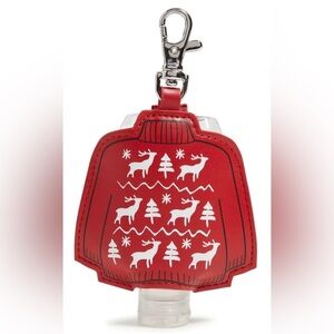 Vera Bradley Hand Sanitizer Holder "Merry Mischief Ornaments" Red Keychain NWT